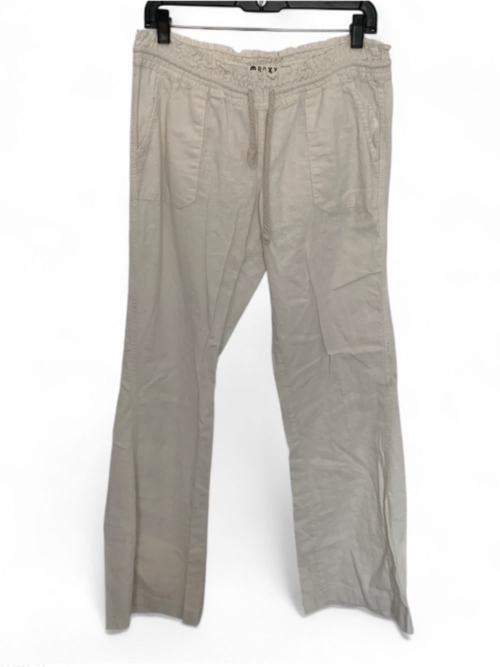 Roxy Ocean Side White Linen Blend Pants
